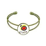 DIYthinker Red Yellow Sunshine Espanol Bracelet Bangle Retro Open Cuff Jewelry