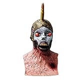 XOYZUU Walking Dead Zombie Maske, Neuheit Latex Horror Masken/Halloween Kostüm für Party/Scary Head Maske Gesicht für Erwachsene/Maske mit Haaren für Halloween Party
