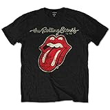 The Rolling Stones Kids T Shirt Plastered Tongue offiziell Schwarz Ages 3-10 Y