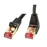 BIGtec Premium 2m 90° gewinkelt gerade/Oben Ethernet Gigabit LAN Netzwerkkabel Patchkabel Kabel schwarz vergoldet RJ45 doppelt geschirmt kompatibel zu CAT5 CAT5e CAT6 CAT6a CAT7 CAT7