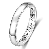 DaMei Personalisierte Damen Edelstahl Ringe für Ihn und Sie mit 2 Namen offen Gravur Ringe Männer & Frauen für Ehepaar Trauringe Freundschaftsringe Paarringe BFF Jahrestag Geburtstag (54 (17.2))