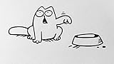 Generic Simons Cat Aufkleber Bitte Tanken Futter für z.b Tankdeckel Ohne Aufruck im Napf Outline Tankdeckel Links oder Rechts (weiß glänzend, Tankdeckel Links)