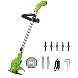 XUMI 12V Akku-Rasentrimmer, Leicht Tragbar Grass Edger, Länge Einstellbar 37-51 Zoll Für Rasen Gartenschnitt Mit Klinge E