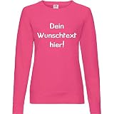 Shirt-Panda Damen Sweatshirt mit Wunschname Wunschdruck · Brust und oder Rücken Druck Personalisiert Women Personalisierbar Sprüche Frauen Anpassen Fun · Pink S