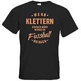getshirts - Rahmenlos® Geschenke - T-Shirt - Wenn Klettern einfach wäre würde es Fussball heissen - orange - Black M
