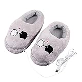 HSDCK Warme Füße Schatz Heizung Schuhe Plüsch Schlafzimmer Büro Wandern Student Electric Heizung Warming Slippers Beheizte Hausschuhe Warming Fuß