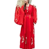 charous Chinesisches traditionelles Kleid Hanfu Kleid für Frauen Red Phoenix Stickerei Antikes Kostüm Cosplay Anzug 4 Stück Set-rot_S