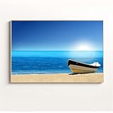 TGSEJTO Leinwand Abstrakt Kunstwerk Meer Strand Küste Meer Wandbilder Tropische Landschaft Insel Natur Poster Leinwanddruck 60x90