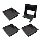 LIKERAINY Kabeldurchführung Kabeldurchlass Eckig 80x80mm mit Bürstendichtung aus Aluminium Schwarz Eloxiert zum Einfügen am Schreibtisch Kabelorganisation für Möbel Kabeldurchlass 4 Stück