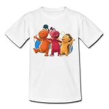 Der Kleine Drache Kokosnuss Freunde Kinder T-Shirt, 122-128, Weiß