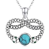 TANGPOET Schlangenanhänger Halskette 925 Sterling Silber Tieranhänger mit Geburtsstein Unendlichkeit Tier Schlangenketten Schmuck Geschenke für Männer Frauen F