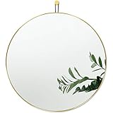 Harmati Runder Spiegel mit Gold Metallrahmen 50 x 50 cm - Dekorativer Wandspiegel für Flur / Wohnzimmer / Schlafzimmer / Badezimmer und zum Aufhängen, Modernes Desig