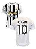 ZeroPlayer Trikot Bianconeri Paulo Dybala 10 Home 2021 2022 Offizielle Nachbildung (Größe 2 4 6 8 10 12 Jahre Kinder Jungen) (Größe S M L XL XXL Erwachsene) Weiß, Schwarz, 100% Poly