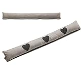 Lyvanas Zugluftstopper grau - VERGLEICHSSIEGER 2020 (Sehr Gut)* - Passgenauer 90cm Luftzugstopper mit verbessertem Konzept - Zugstopper Tür und Fenster in Premium-Qualität (Hell)