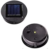 KZOBYD Solarleuchten Ersatz Top mit LED Leuchtmitteln Solarpanel Laterne Deckel Leuchten Ersatzoberteil Glühbirne Ersatzteil für Outdoor Hängelaternen DIY für LED Solarleuchten Garten Decor(8cm*2)