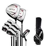 Herren Golfset,Komplettes Einsteiger Golfset,9 Golfschläger mit Cartbag,Graphitschaft,R