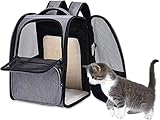 XKISS Hunderucksack Katzenrucksack für Hunde,Katzentransportbox Hundetragetasche erweiterbare Flugtasche Oxford Gewebe mit Schultergurt für Katze und H