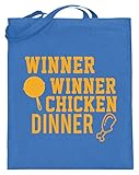generisch Winner Winner Chicken Dinner - Tischtennisschläger vs. Hühnchenkeule - Jutebeutel (mit langen Henkeln) -38cm-42cm-B