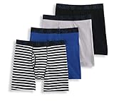 Jockey Men's 4-Pack ActiveBlend Long-Leg Boxer Briefs Wicking Stay C