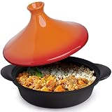 Beykstar Tajine Topf - Marokkanische Gusseisen Tagine | Ø27cm | +AntiHaft Patina [Induktion & Backofen geeignet]