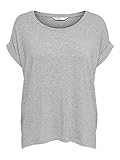 ONLY NOS Damen T-Shirt onlMOSTER S/S TOP NOOS JRS, Grau (Light Grey Melange), 42 (Herstellergröße: XL)