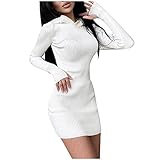 Lomelomme Strickkleid Winter Damen Langer Pullikleid Stretch Pulloverkleid Frauen Rundhals Kleider Elegant Pullover Midikleid Bequem Für Freizeit Büro Party Winterk