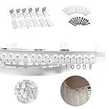 Xnuoyo Deckenvorhangschiene, Etagenbett Vorhänge RV Gardinenschiene, Vorhang-Gleitschiene für Gerade und Erkerfenster, Biegbare Deckenschiene Deckenhalterung für Gardinenschiene mit Schienensystem(5m)