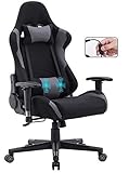 Delman Gamings Stuhl Racing Stuhl Bürostuhl Computerstuhl Massagefunktion Chefsessel Ergonomisches Design 0032HS (Grau)