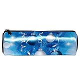 Federmappe aus Leder, für Schüler, Jungen, Mädchen, Teenager, Frauen, Männer, Happy New Year auf Tafel, Mehrfarbig2, 20x6.3cm/7.9x2.5in, Federmäpp