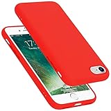 Cadorabo Hülle für Apple iPhone 7 / 7S / 8 / SE 2020 in Liquid ROT - Handyhülle aus flexiblem TPU Silikon - Silikonhülle Schutzhülle Ultra Slim Soft Back Cover Case Bump