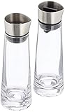 blomus -MACCHIATO- Zucker & Sahne Set aus Glas, 180 ml Fassungsvermögen, Edelstahldeckel, für Tee- und Kaffee, hochwertige Verarbeitung, exklusive Optik (H / B / T: 17 x 5,4 x 5,4 cm, Klar, 63510)