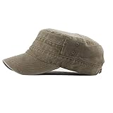 UAOOK Klassische Premium Army Cap Military Style Armee Hut Männer Low Profile Sommer 100% Baumwolle Einstellbare Fiddler Hut Armee Plain Flat Cadet Hut Baseball Cap Retro Maler Seeleute Chapeau Unisex