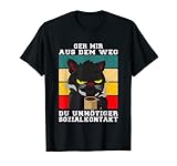 Geh Mir Aus Dem Weg Du Unnötiger Sozialkontakt Katze Kaffee T-S