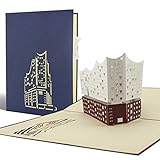 Diese-Klappkarten Elbphilharmonie, Pop-Up-Karten, Gutschein, Perfekte Verpackung als Geschenk, Reisegutschein, Souvenir, Reise nach Hamburg A06