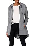 Urban Classics Damen Sweatjacke Ladies Sweat Parka, lange Kapuzenjacke im Stil eines Zip Hoodie - Farbe grau, Größe XL