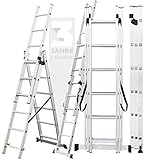 ????????? Aluminium Leiter Teleskopleiter Klappleiter CF-106A - ? ????? ???????? - Stehleiter - Multifunktionsleiter (10 Meter (3x14 Sprossen))
