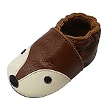 YIHAKIDS Weiche Krabbelschuhe Babyschuhe Lauflernschuhe Lederschuhe Hausschuhe Mehrfarben (Size XXL,Braun,24-36 Monate, 26 EU)