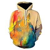 Hoodie Anime Mein Nachbar Totoro Pullover Kapuzenpullover Herren Sweatshirt Unisex Locker Mantel Bunt 6XL