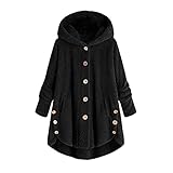 Homemarke Damen Mantel: Faux Für Lose Langarm Outwear Tasche Reißverschluss Winterjacke Mode Kurz C