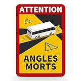 Betriebsausstattung24® Hinweisschild 'Attention Angles Morts' für Bus/Wohnmobil | Selbstklebende PVC- Folie 17,0 cm x 25,0 cm | Französische StVO Artikel R.313-32-1 | Toter Winkel W