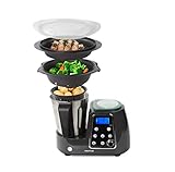 PRIXTON - Programmierbarer Kochfunktion-Küchenmaschine: Mischen, Schlagen, Hacken, Dampfgarer, Garen, Braten / Waage, Rezept und Zubehör, Edelstahl | Kitchen Gourmet KG200