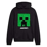 Minecraft Jungen Creeper Hoodie, Kapuzenpullover Kinder, Schwartz Minecraft Hoodie, Pullover warm mit Pailletten Sweatshirts Für Jungen Mit Langen Ärmeln Und Kapuze mit Creeper-Motiv (9/10 Jahre)