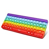 Alexsky Zappelspielzeug Push Bubble Sensory Pop on It Angstlinderung Silikon Regenbogen Tastatur Stressspielzeug für Kinder und Erw