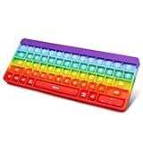 Alexsky Zappelspielzeug Push Bubble Sensory Pop on It Angstlinderung Silikon Regenbogen Tastatur Stressspielzeug für Kinder und Erw