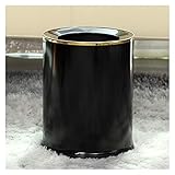 kaijunshop Mülleimer Licht Luxus-Runde Trash Can Haushalt Uncovered Wohnzimmer Schlafzimmer Müllbehälter einfach und modern Papierkorb, 14 Liter / 3,6 Gallonen Abfalleimer (Color : Black-9L)