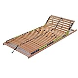 DaMi Lattenrost Basic Zerlegt 140 x 200 cm - 7 Zonen Lattenrahmen Aus Buche Mit 5-fach Härteverstellung - Kopfteil verstellb