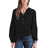 ZFQQZXC Frühling und Sommer einfarbiges Baumwoll-Leinen-Retro-Loses Langarm-Hemdob