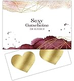 FRUITPRINTS CherryCards Gutscheinheft 10 Sex Gutscheine zum Personalisieren und Freirubbeln - Erotisches Geschenk für Partner/Partnerin - DIN A6 - Liebesgutscheine Rot und G