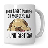 30. Geburtstag Tasse | Geschenk 30 Geburtstag Frau & Mann | Becher mit lustigem Spruch und Hunde Motiv | Kaffeebecher 1991 Jahrgang Geschenkidee | Kaffeetasse Geburtstagsgeschenk 2021