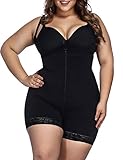 Feelingirl Damen-Shapewear, nahtloser Body – figurformende Unterwäsche, offene Brust, hohe Taille, mit Reißverschluss Gr. XXXL, Schwarz-41